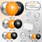 Orange Black and Metallic Silver Balloons Garland Arch Kit, 146 Pcs Latex Balloons with Confetti for Birthday Party Graduation Father's Day Anniversary Bachelorette Party Decoration